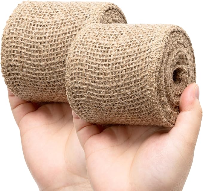 Natural Burlap Fabric Roll 10 Yards, 3 Inch Jute Ribbon by Unknown