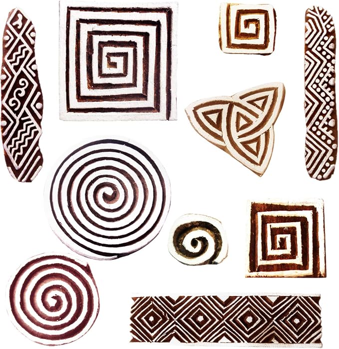 Royal Kraft Wooden Stamps for Block Printing on Saree Border, Tattoo MXtag0011 by RoyalKraft