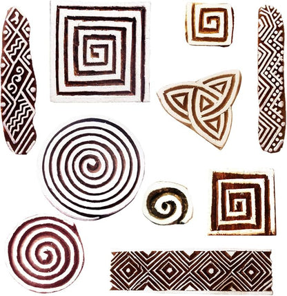 Royal Kraft Wooden Stamps for Block Printing on Saree Border, Tattoo MXtag0011 by RoyalKraft