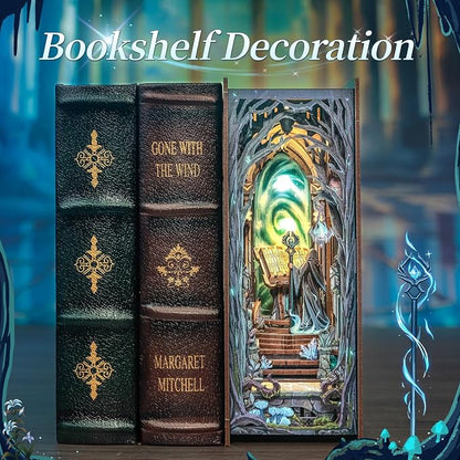 Fsolis Book Nook Kit, DIY Miniature Room House Kit 3D Wooden Puzzle Craft Kit - Image 3
