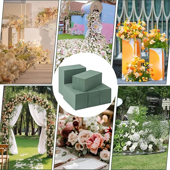IHDYPPEW 20 PCS Green Floral Foam Blocks, Dry and Wet Florist Foam - Image 7