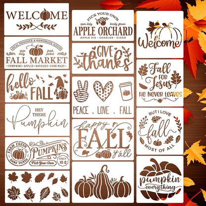 Fall Stencils for Painting on Wood Pumpkin Stencil Thanksgiving Stencils for by SUNVERSE