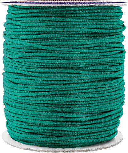Mandala Crafts 1.5mm 109 Yards Peacock Green Cotton Waxed Cord by MandalaCrafts