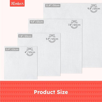 12 PCS Aida Cloth 14 Count, 4 Sizes White Cross Stitch Fabric - Image 2