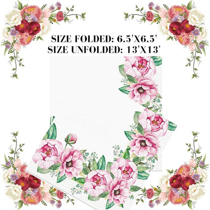 20-ct 13x13 Flowers Paper Luncheon Decoupage Napkins, 3-Ply Servilletas Printed - Image 3