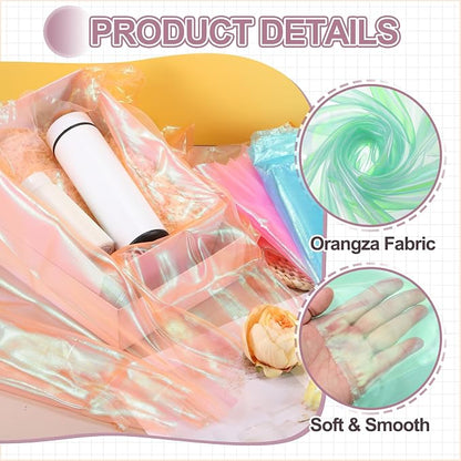 MECCANIXITY Iridescent Sheer Organza Fabric, 2 Yards x 59 Inches Solid Laser - Image 3