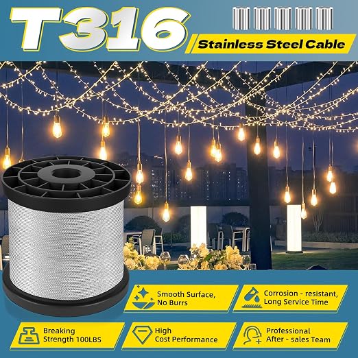 316 Stainless Steel Cable, 400FT 1/32IN Wire Rope - Image 6