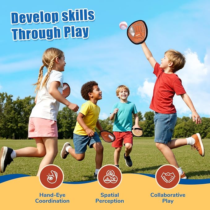 JoyCat Toss and Catch Ball Game Set, Toddler Baseball Glove, Beach Pool Yard - Image 5