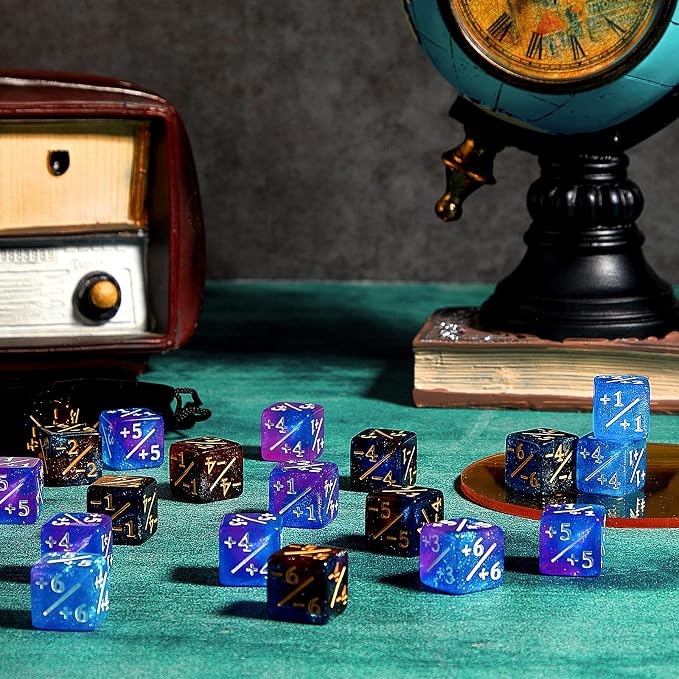 Sumind 24 Pcs Magic Life Counter Dice -1/+1 Counters Commander Buff Tokens 6 - Image 5