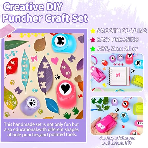 Creative Kids DIY Puncher Craft Set, Paper Hole Punches - Image 2