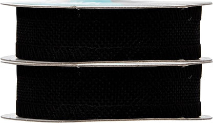 Mandala Crafts Black Burlap Ribbon 1 Inch Wide Jute Ribbons - Image 2
