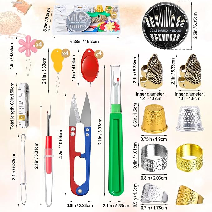 CousDUoBe Sewing Thimble Kit, thimbles - Image 2