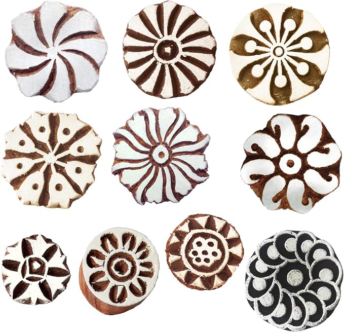 Royal Kraft Round Wooden Printing Stamps by RoyalKraft
