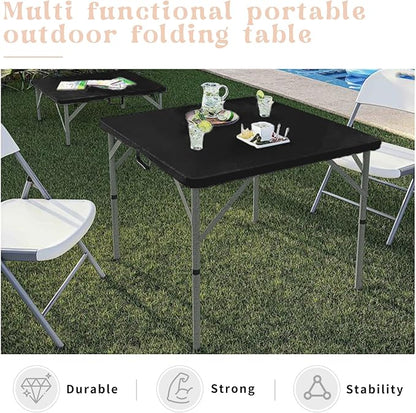 34" Square Folding Table, Party Use, HDPE Plastic Tabletop - Image 6