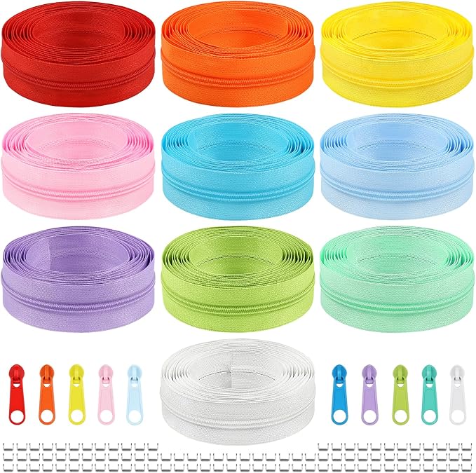 DOITEM 31 Yards 10 Pieces Sewing Zippers #3 Nylon Coil Zippers Assorted Zipper - Image 9