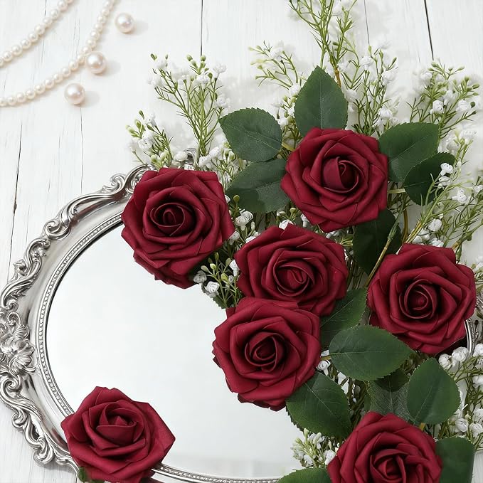 Artificial Flowers Foam Fake Roses 25pcs Red Roses - Image 3