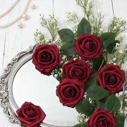 Artificial Flowers Foam Fake Roses 25pcs Red Roses - Image 3