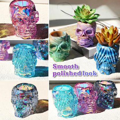 LET'S RESIN Skull Resin Molds, See-no 3 Pcs Skull Silicone Molds - Image 2