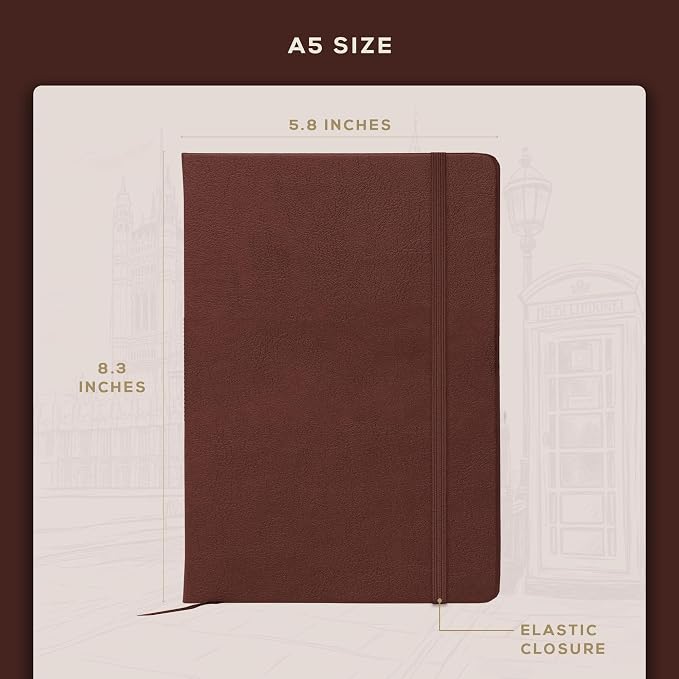 Beechmore Books A5 Sketch Book – 5.8"x8.3" Premium Vegan Leather Hardcover - Image 3