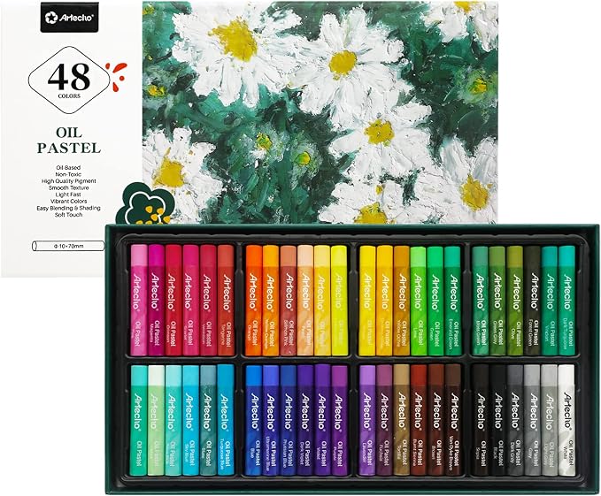 Artecho Oil Pastels Set of 48 Colors, Soft Oil Pastels by Artecho