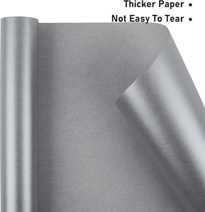 NESCCI Silver Matte Wrapping Paper, Solid Color Pearly-Lustre Paper, Gift - Image 2