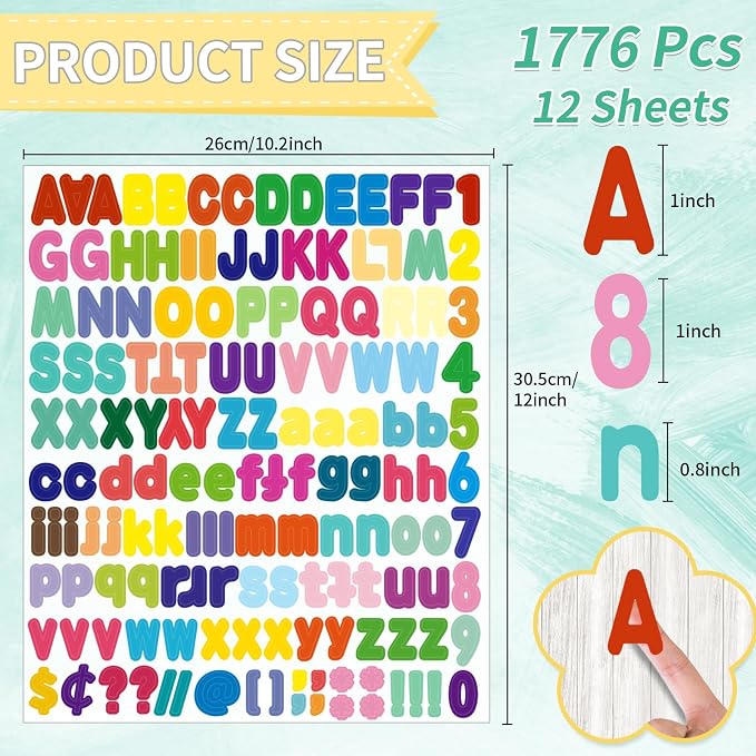 Alphabet Sticker, Self Adhesive Vinyl Letter Stickers Mailbox Numbers, Self - Image 2
