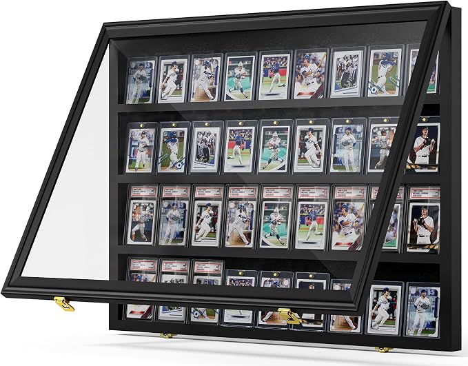 Mlikero Baseball Card Display Case, 36 Graded Card Display Frame Lockable by Mlikero