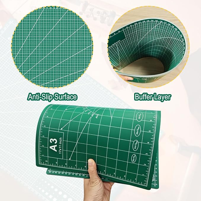 5 PCS Self Healing Cutting Mat 12" x 18": Sewing Rotary Cutting Mat - Image 3