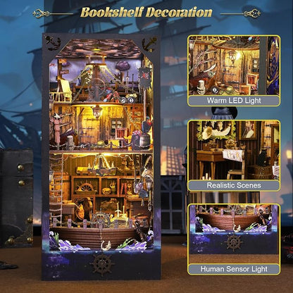 DIY Book Nook Kit Booknooks Bookshelf Insert Decor Miniature House Kits - Image 3