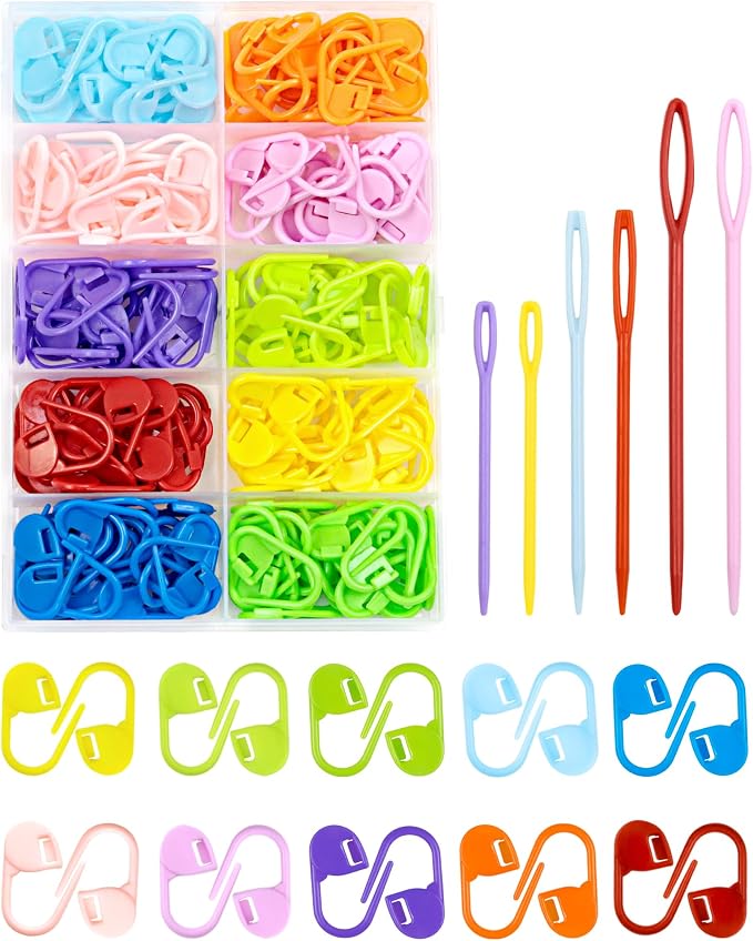FIVEIZERO 200 Pcs Stitch Markers 10 Color Knitting Markers Crochet Hook and by FIVEIZERO