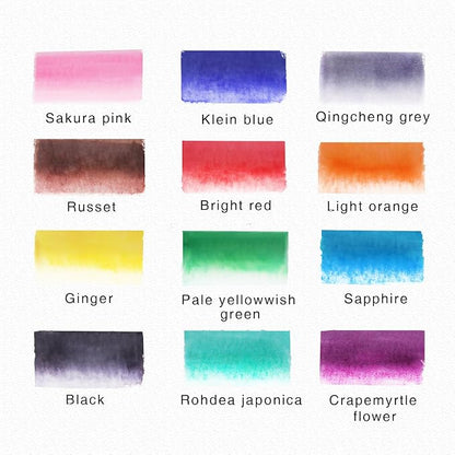 12 Colors Blendable Watercolor Pens 2025 Upgrade Water Based Paint Set Double - Image 3