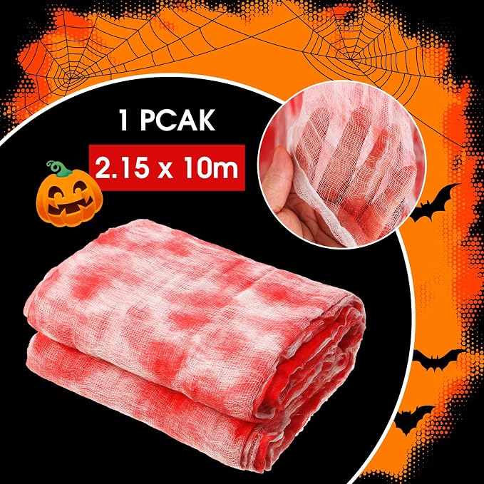 Boao Halloween Cheese cloth 85 x 394 Inch Bloody Cheesecloth Roll - Image 2