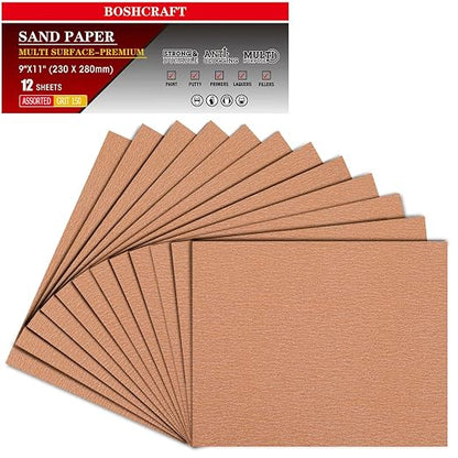 150 Grit Sandpaper Set by BOSHCRAFT