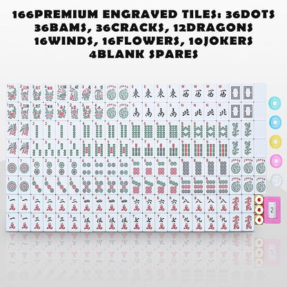 NEW American Mahjong Game Set, 166 Premium White Tiles - Image 7