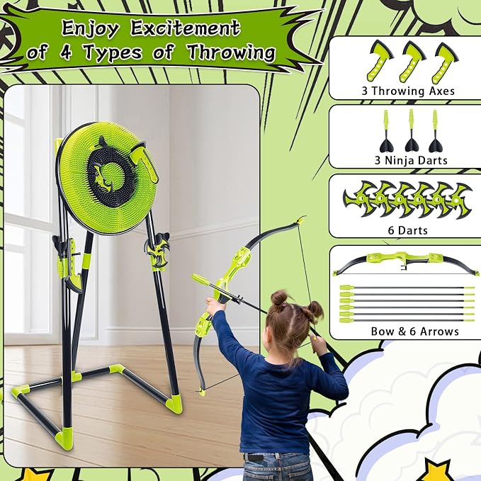 Axe Throwing Game for Backyard - 4 in 1 Outdoor Games for Kids Adults Family - - Image 2
