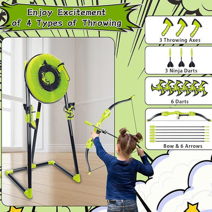 Axe Throwing Game for Backyard - 4 in 1 Outdoor Games for Kids Adults Family - - Image 2