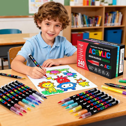 Acrylic Paint Markers Pens, 168 Vivid Colors Acrylic Markers Set, Direct Liquid - Image 2