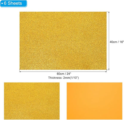 PATIKIL 2mm Thick Non Adhesive Glitter Foam Sheet 16x24inch Gold Tone, EVA - Image 2