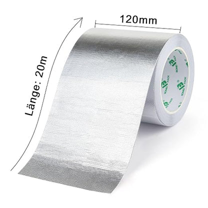 BOMEI PACK Adhesive Aluminum Foil Heat Shield Tape Barrier, Fiberglass Thermal - Image 2