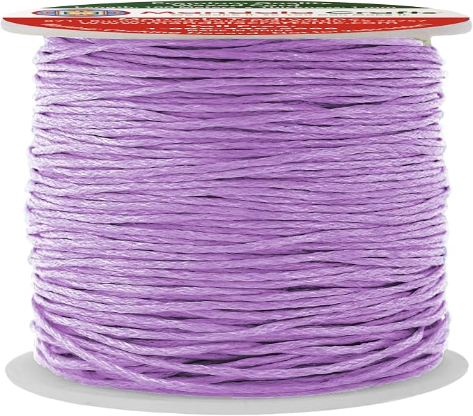 Mandala Crafts 1mm 109 Yards Lilac Cotton Waxed Cord by MandalaCrafts
