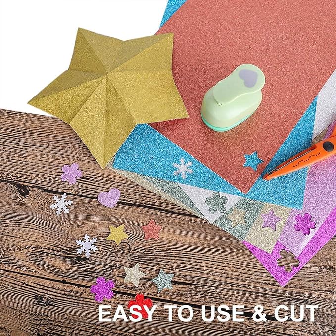 UCEC Glitter Cardstock Paper, 50 Sheets 10 Colors, 8.3 x 11.7 Inch - Image 5