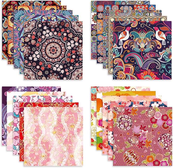 Origami Paper Kit 100 Sheets 70GSM 6 Inch Square Double Sided Color 100 Vivid - Image 2