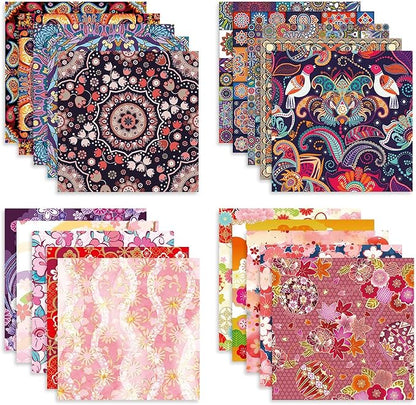 Origami Paper Kit 100 Sheets 70GSM 6 Inch Square Double Sided Color 100 Vivid - Image 2