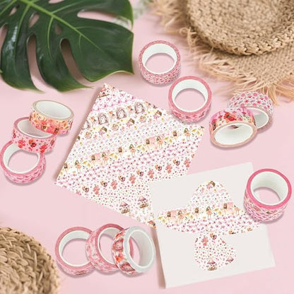12 Rolls Fairy Washi Tape Set, Fairy Mushroom Butterfly Floral Decorative Tape - Image 3