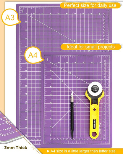 Density-upgraded 9"x12" Self Healing Cutting Mat, Idemeet Rotary Sewing Mat - Image 2