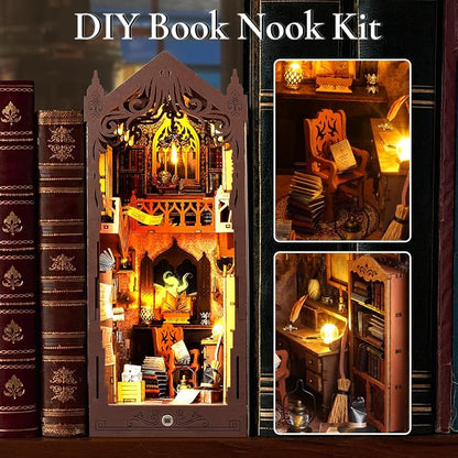 TuKIIE DIY Book Nook Miniature Kit, Booknook Dollhouse Bookshelf Insert - Image 2