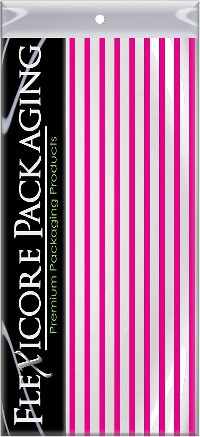 Flexicore Packaging Hot Pink Pin Stripe Print Gift Wrap Tissue Paper Size: 15 - Image 3