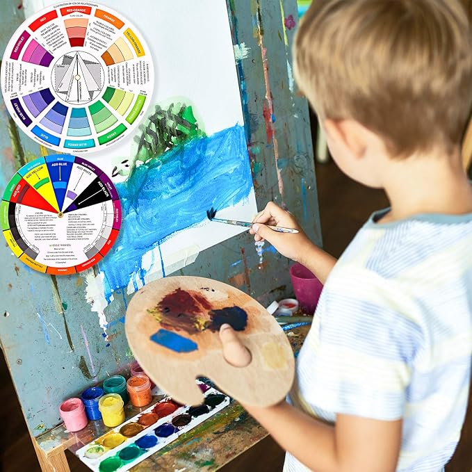 4 Pcs Color Wheel, Paint Mixing Learning Guide Art Class Teaching Tool - Image 6