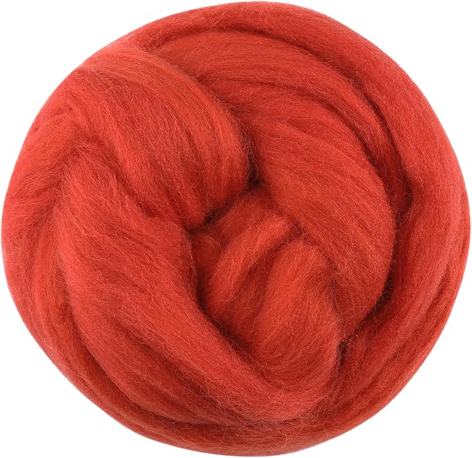 3.53oz Wool Roving Yarn, Fiber Roving Wool Top, Needle Felting Supplies by Jupean