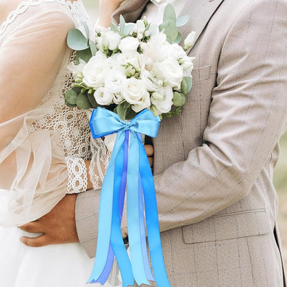 1-1/2 Inch Blue Satin Ribbons for Crafts, 6 Rolls Single-Faced Blue Assorted - Image 3